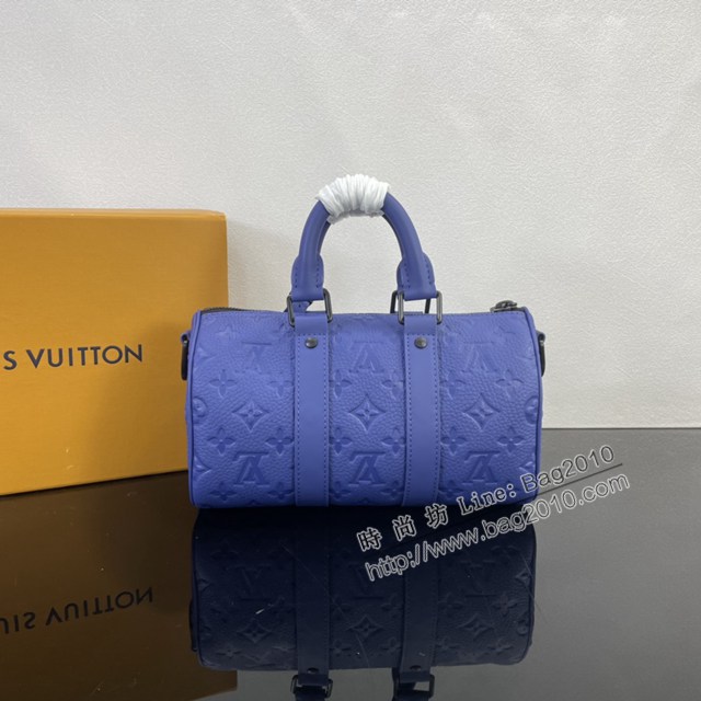 Lv路易威登2023專櫃新款Keepall Bandoulière25手袋 LV壓紋Taurillon皮革手提肩背男包 M23163 ydh5206